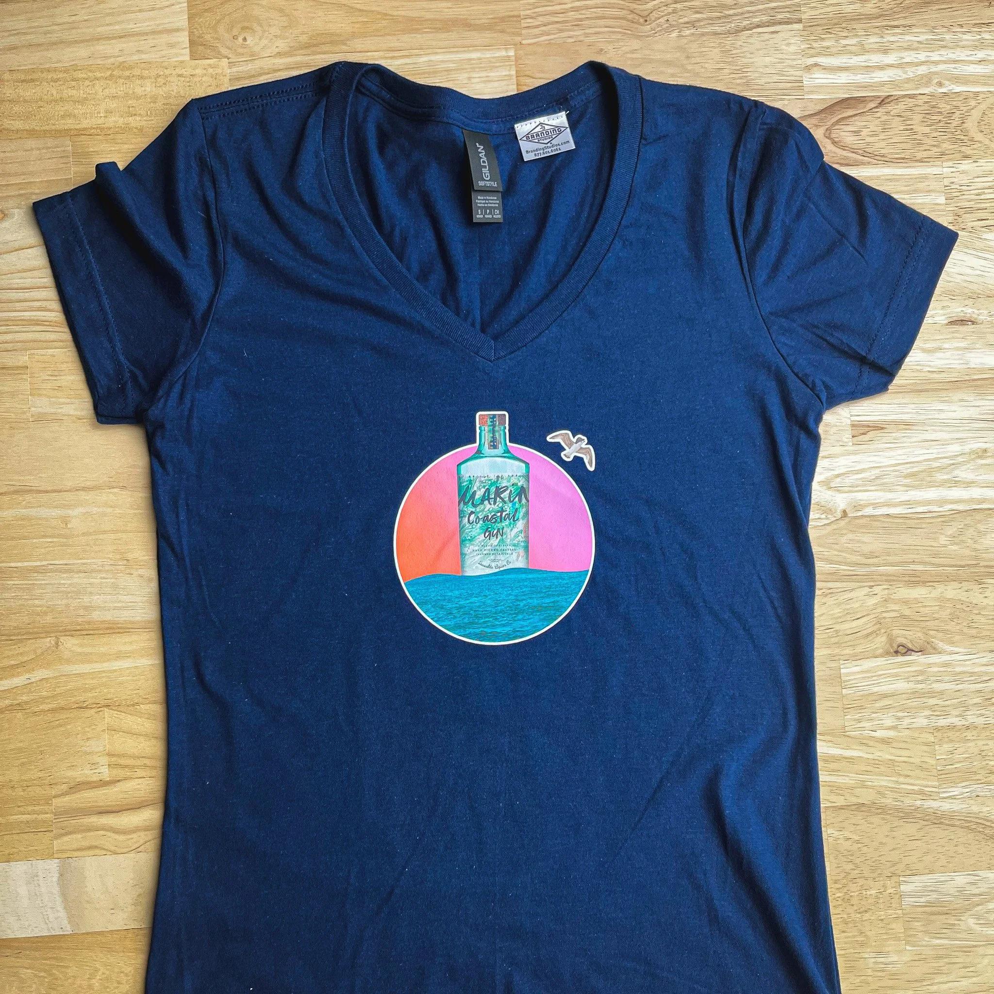 MARIN COASTAL GIN WOMEN’S TEE (NAVY)